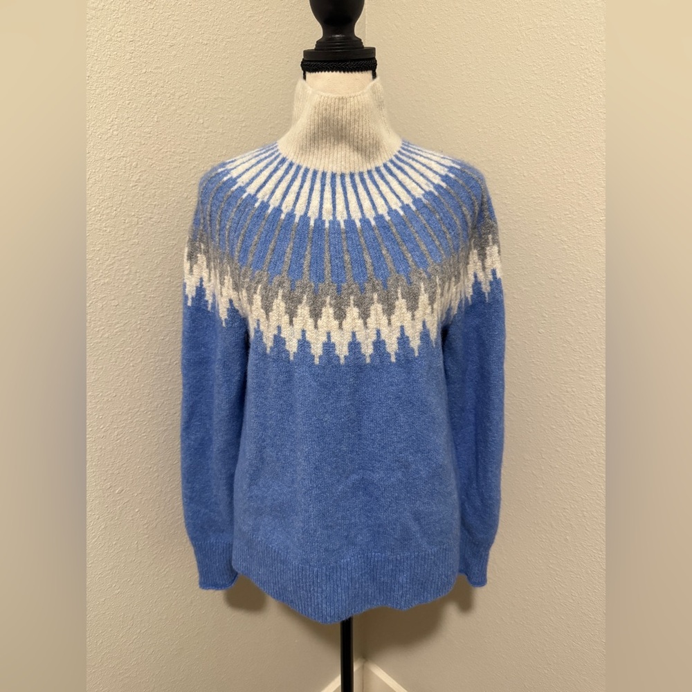 J. Crew Fair Isle turtleneck sweater in Supersoft yarn, Size S